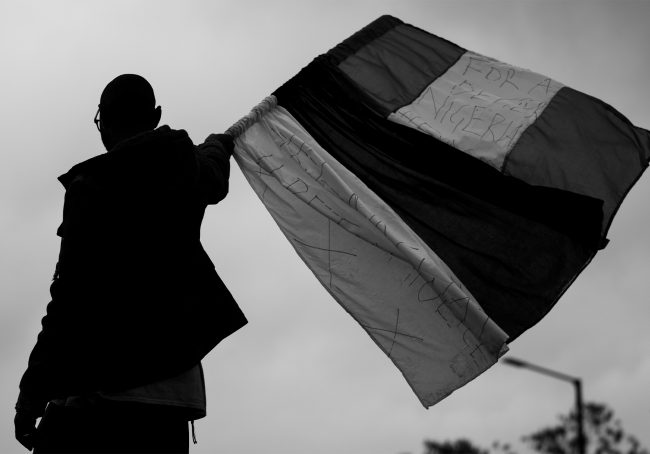 man with flag